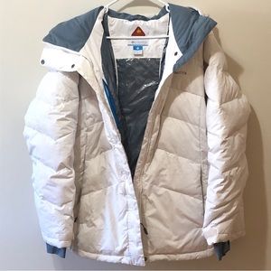 Columbia Omni-Heat Hooded Winter Coat - White Puffer 2X